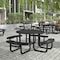 Flash Furniture Round Creekside Picnic Table, Black, Metal, 82.5 in L SLF-EMR-46-BK-GG - alternate 1